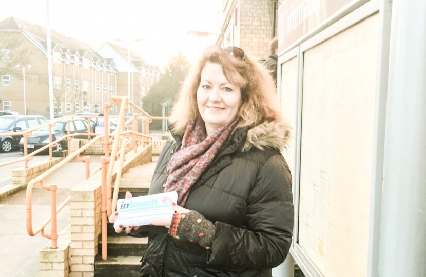 Sinead distributing Fire Station leaflets